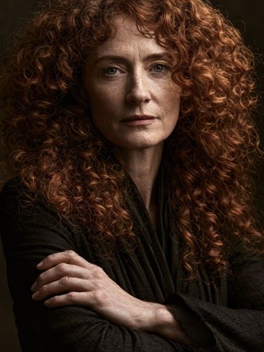 Red Curly Hair Portrait Photography Poster. poster detail