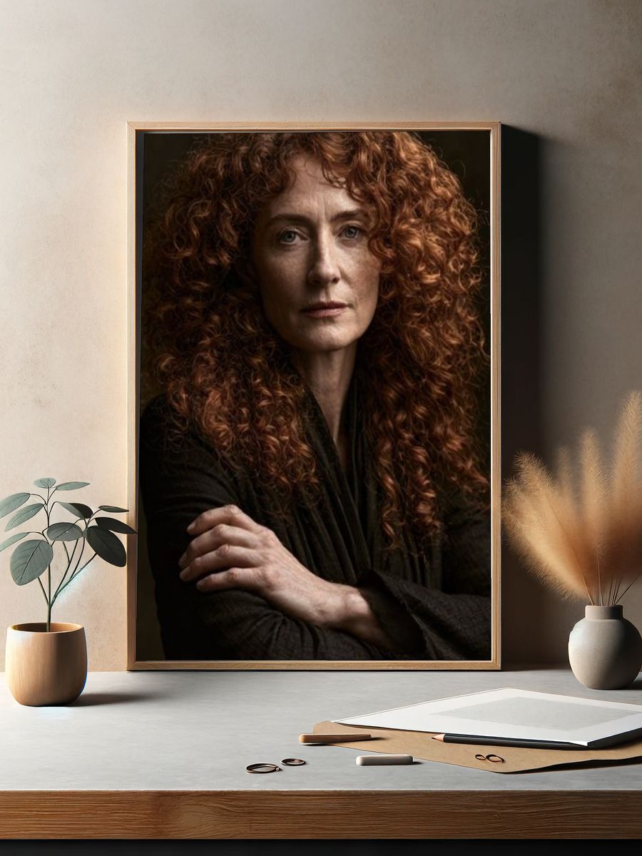 Red Curly Hair Portrait Photography Poster. — room view 2