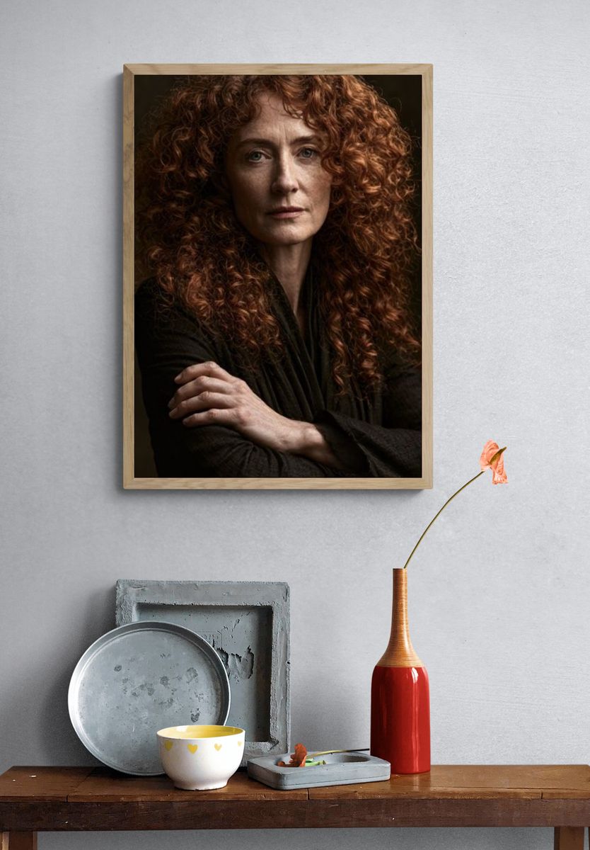 Red Curly Hair Portrait Photography Poster. — room view 3