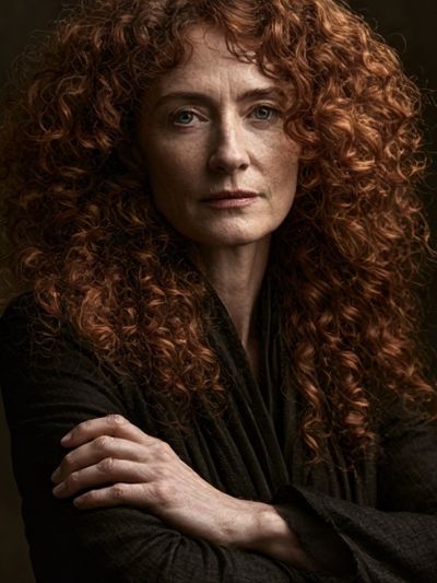 Red Curly Hair Portrait Photography Poster. poster