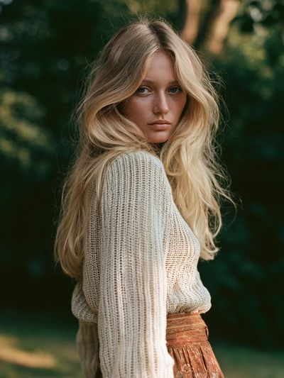 Blonde Portrait in Forest Poster.