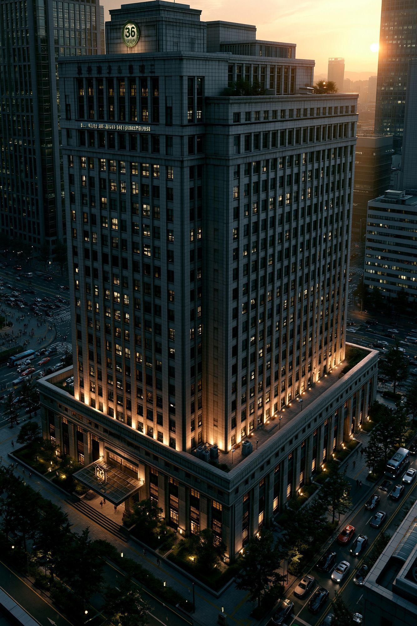 Sunset City Tower Photography Poster. poster — photography art