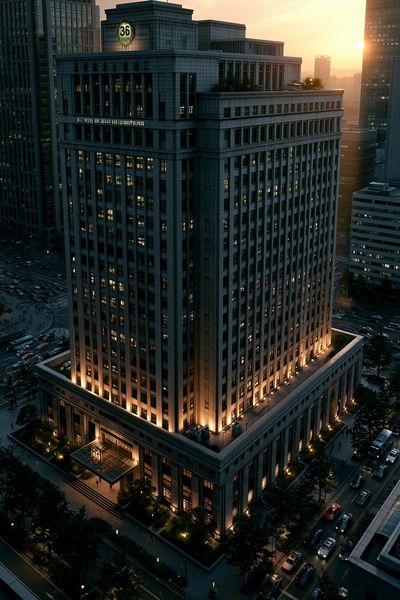 Sunset City Tower Photography Poster.