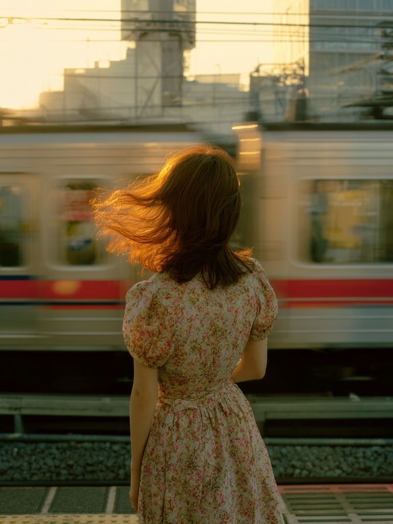 Train Platform Portrait Photography Poster. poster detail