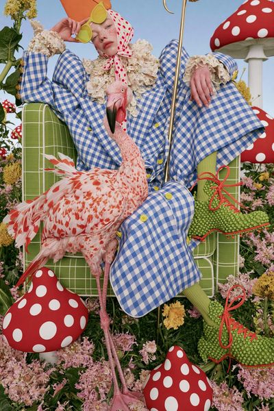 Surreal Flamingo Garden Fashion Poster.