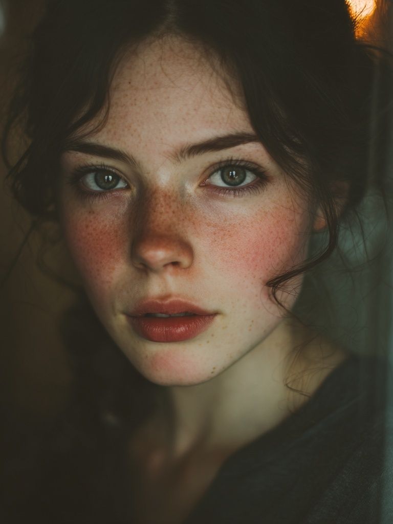 Freckled Portrait Photography Poster. poster detail