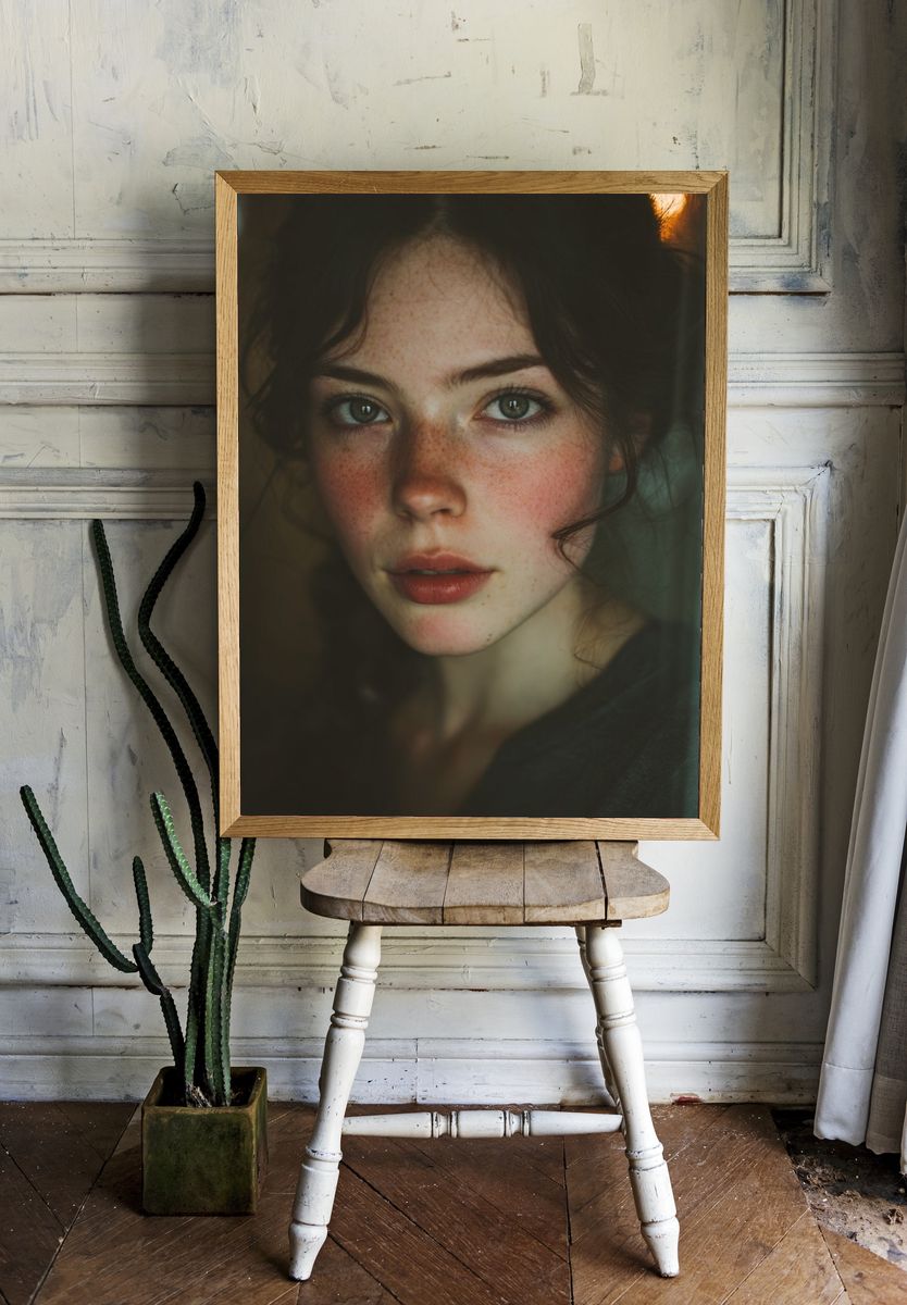 Freckled Portrait Photography Poster. room preview