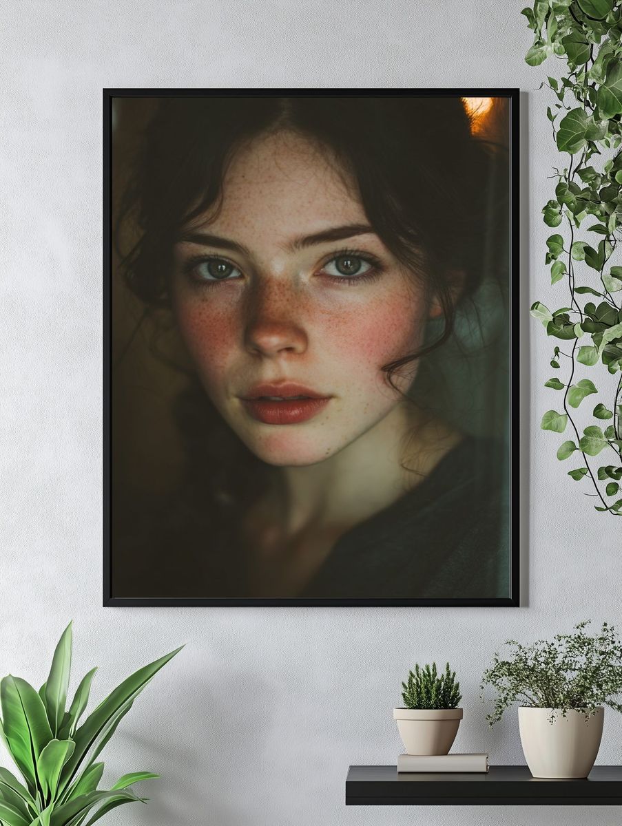 Freckled Portrait Photography Poster. — room view 4