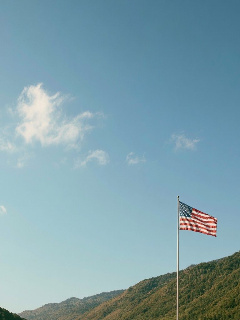 American Flag Landscape Poster. poster detail