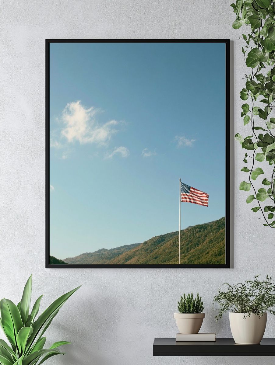American Flag Landscape Poster. — room view 4