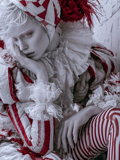 Red and White Portrait Photography Poster.