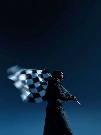 Checkered Flag Racer Photography Poster.