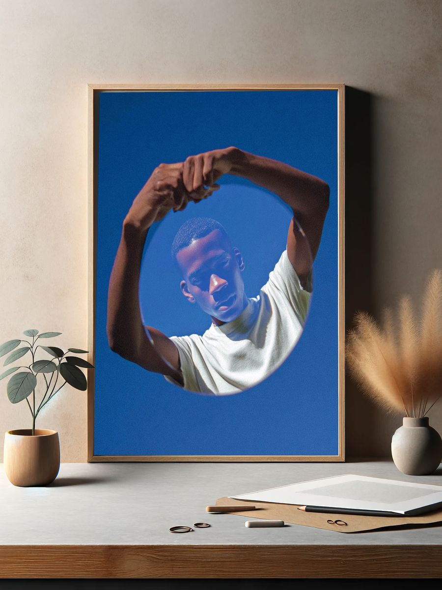Blue Portrait Reflection Poster. — room view 2