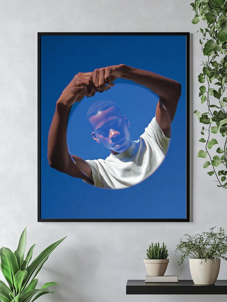 Blue Portrait Reflection Poster. — room view 4