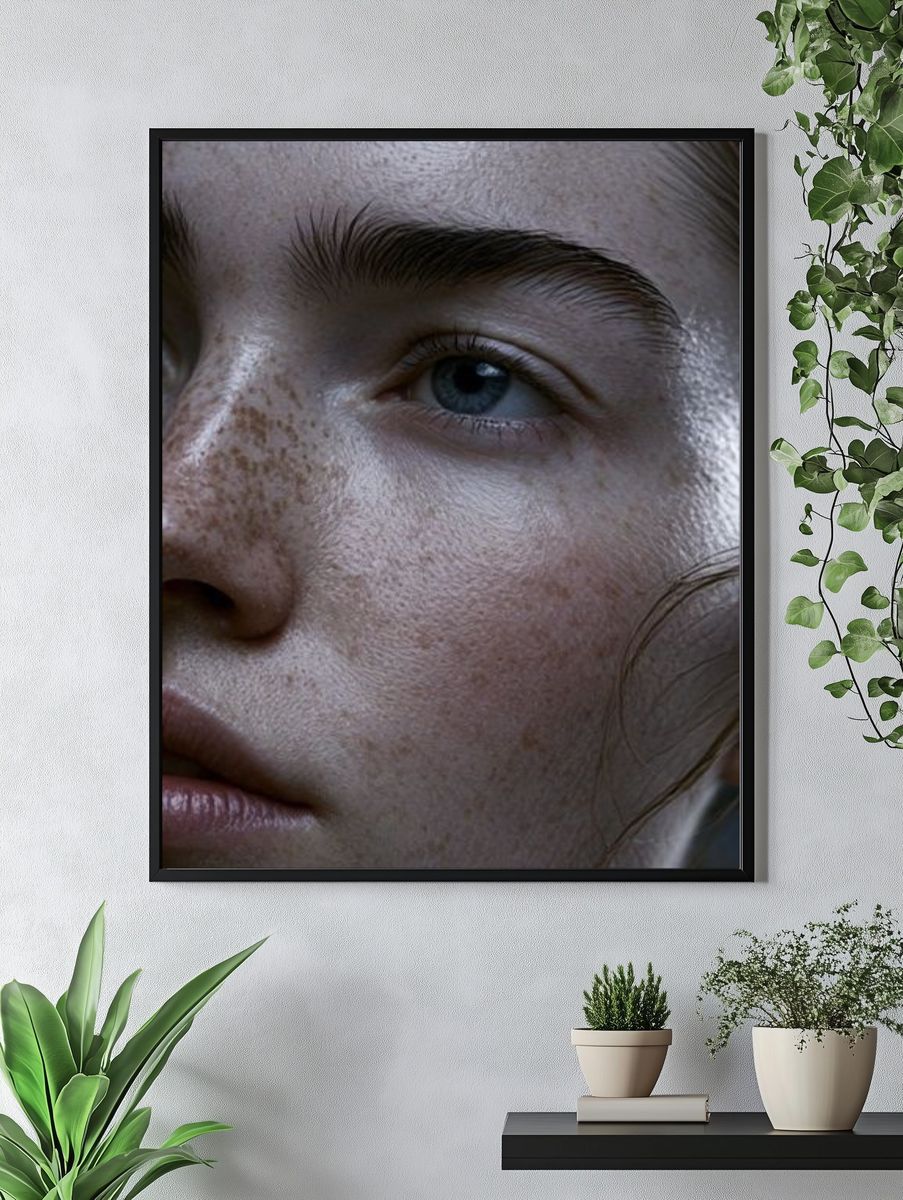 Freckled Portrait Photography Poster. — room view 4