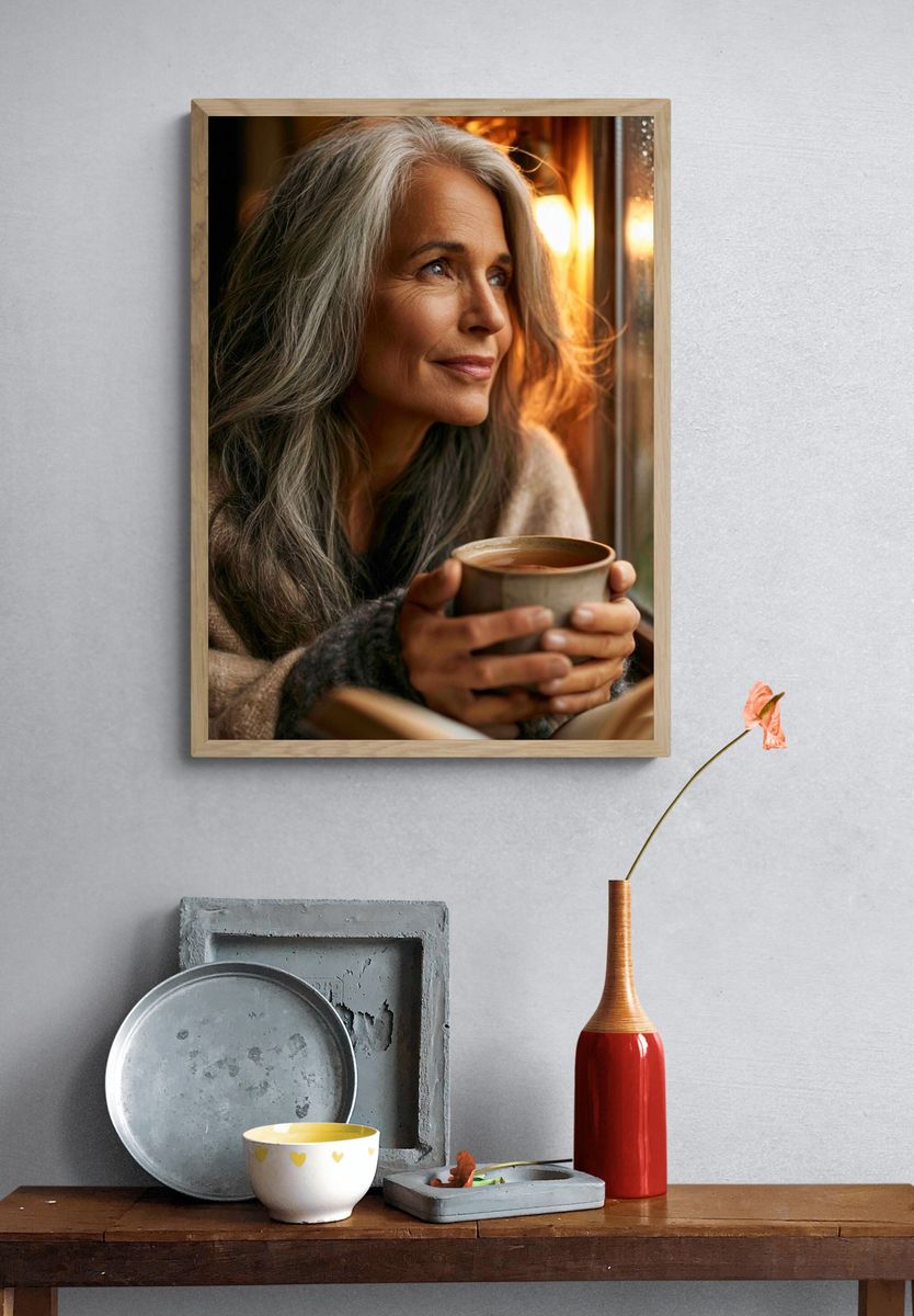 Cozy Window Portrait Photography Poster. — room view 3
