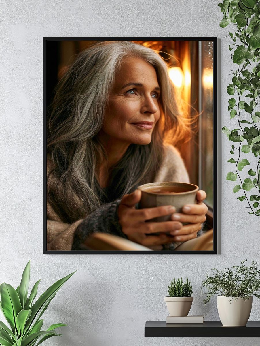 Cozy Window Portrait Photography Poster. — room view 4