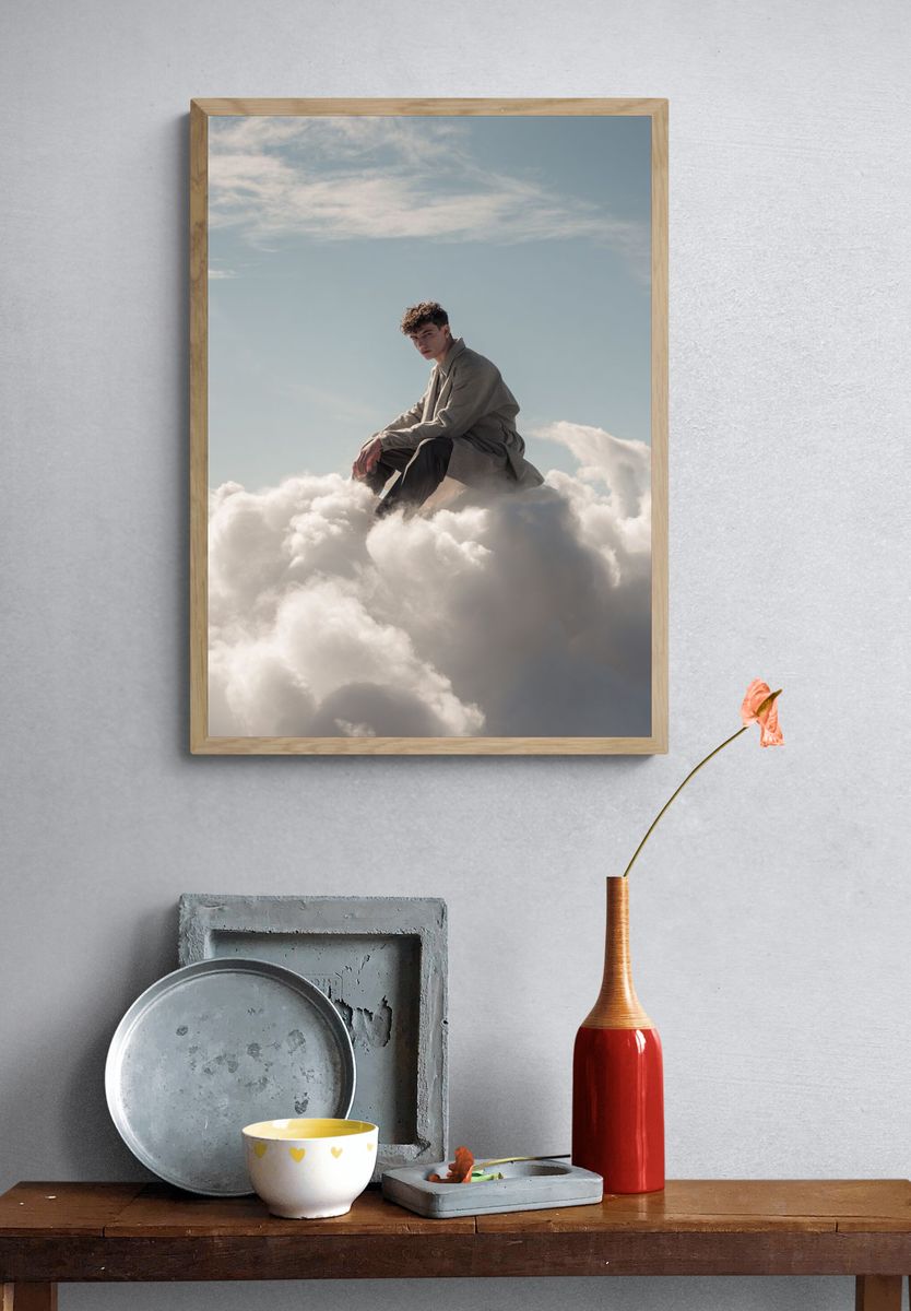 Dreamy Cloud Portrait Print. — room view 3