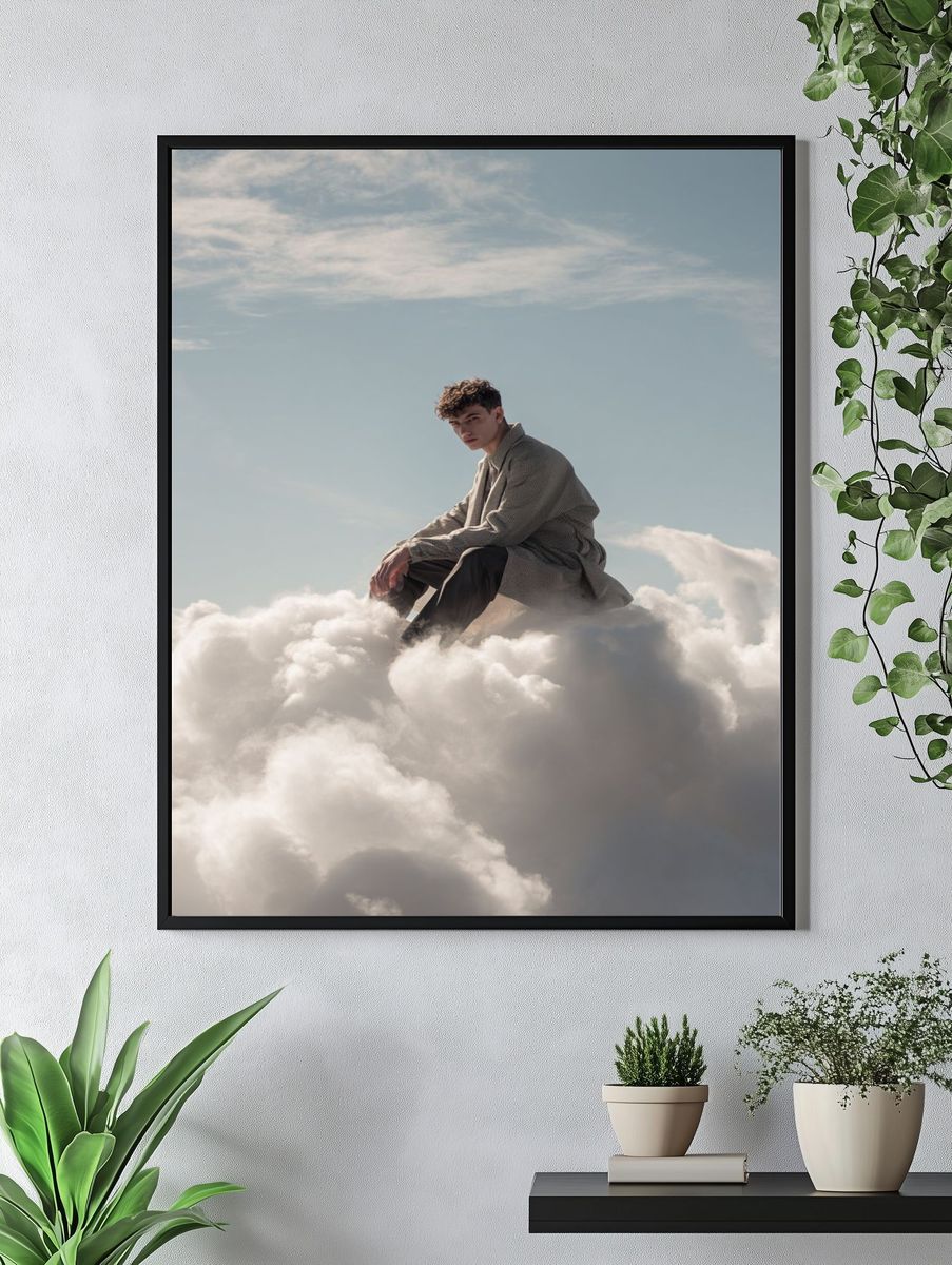 Dreamy Cloud Portrait Print. — room view 4