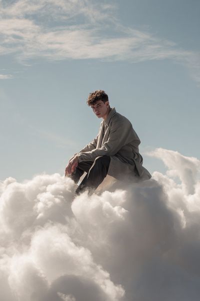 Dreamy Cloud Portrait Print. poster