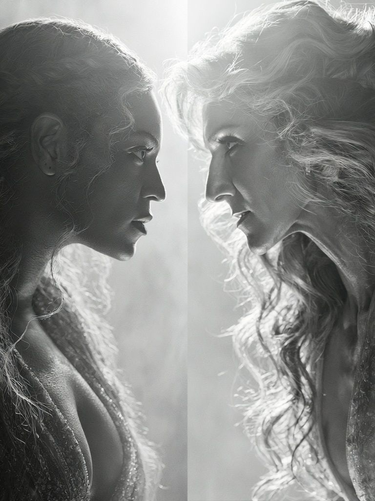Dual Portrait in Light Print. poster — photography art