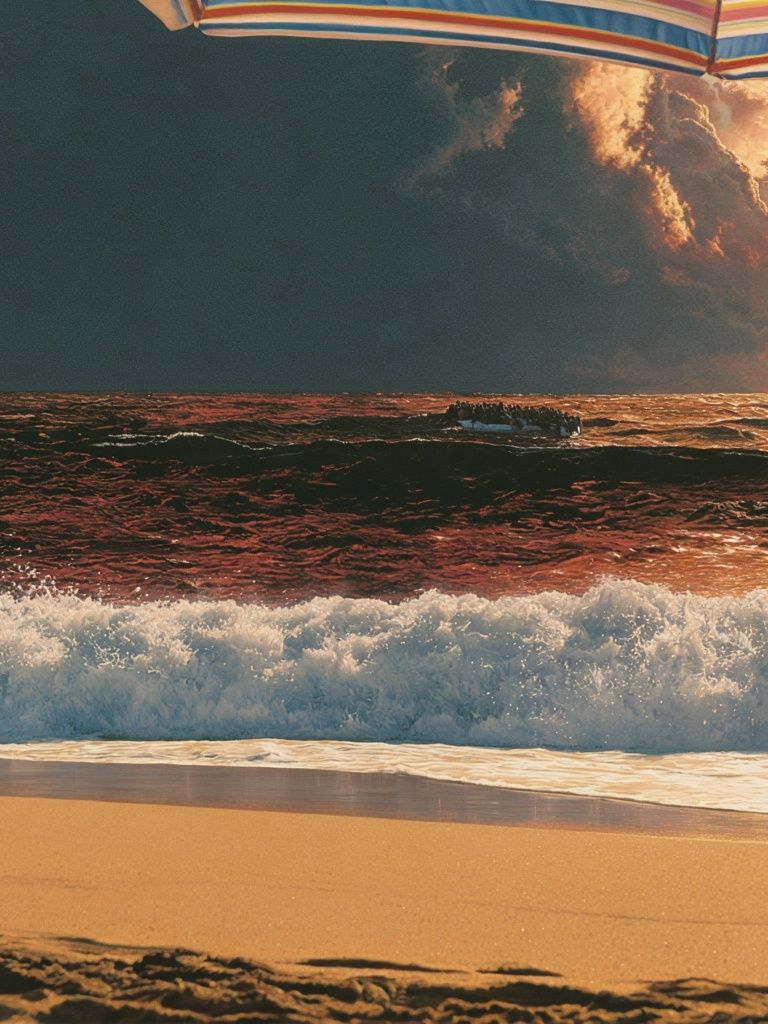Sunset Beach Waves Photography Poster. poster — photography art