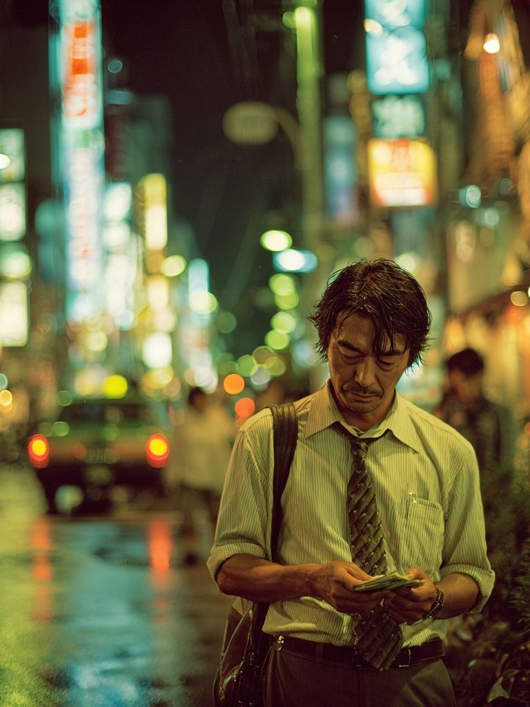 Rainy Tokyo Street Portrait Poster. poster detail
