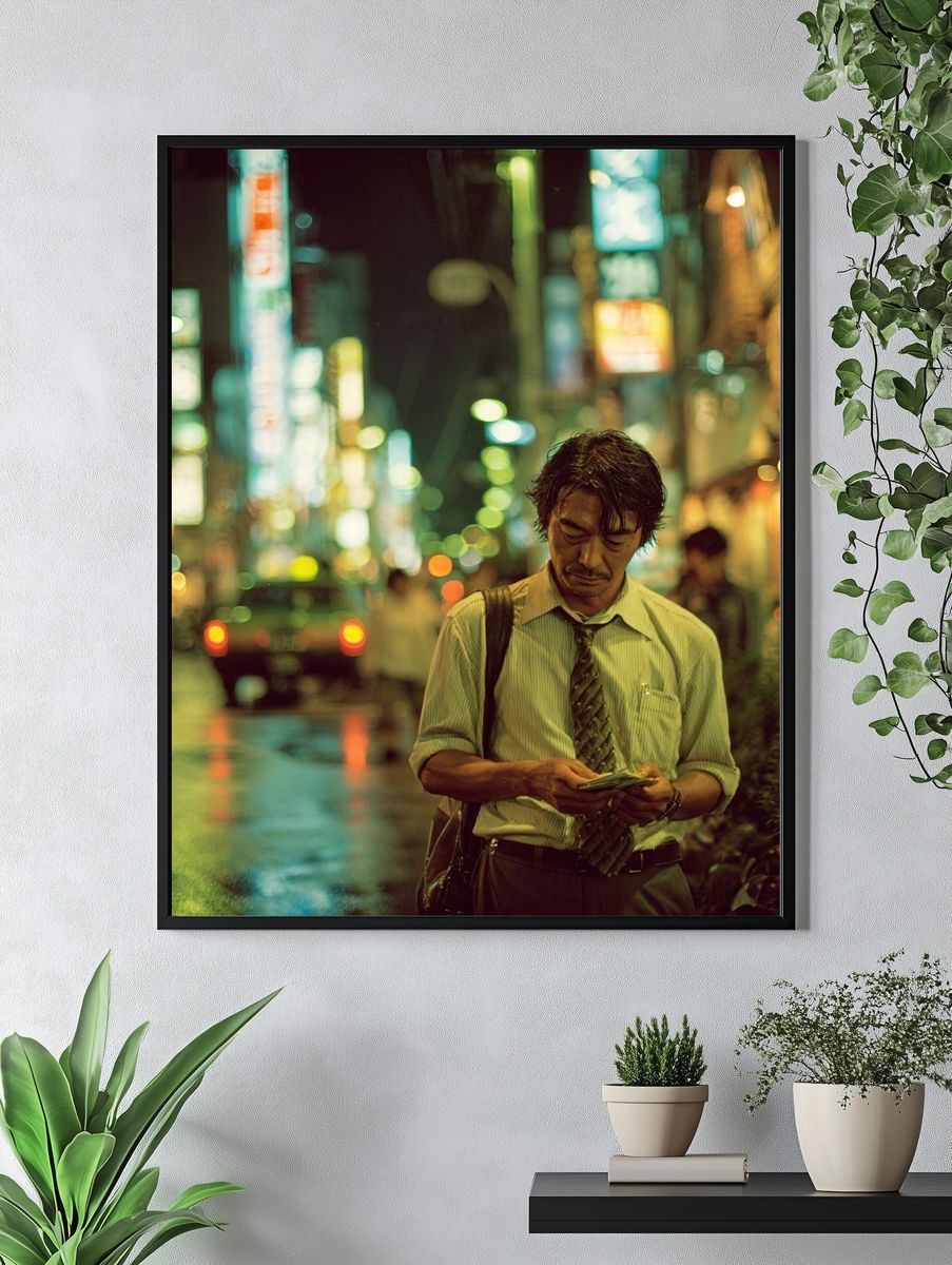 Rainy Tokyo Street Portrait Poster. — room view 4