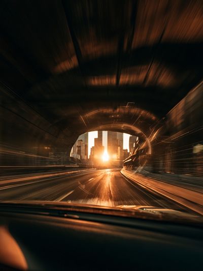 Sunset Tunnel Drive Photography Poster. poster