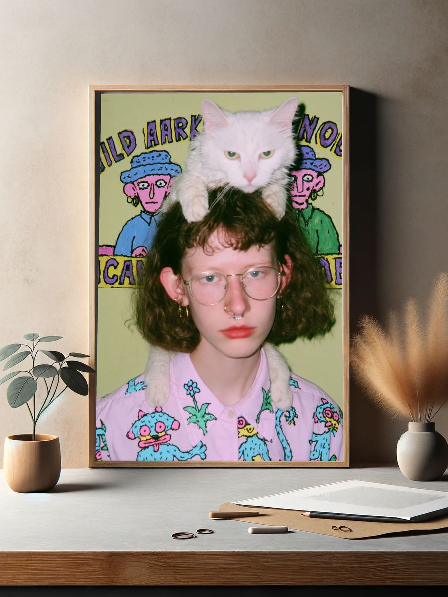 White Cat Portrait Photography Poster. — room view 2