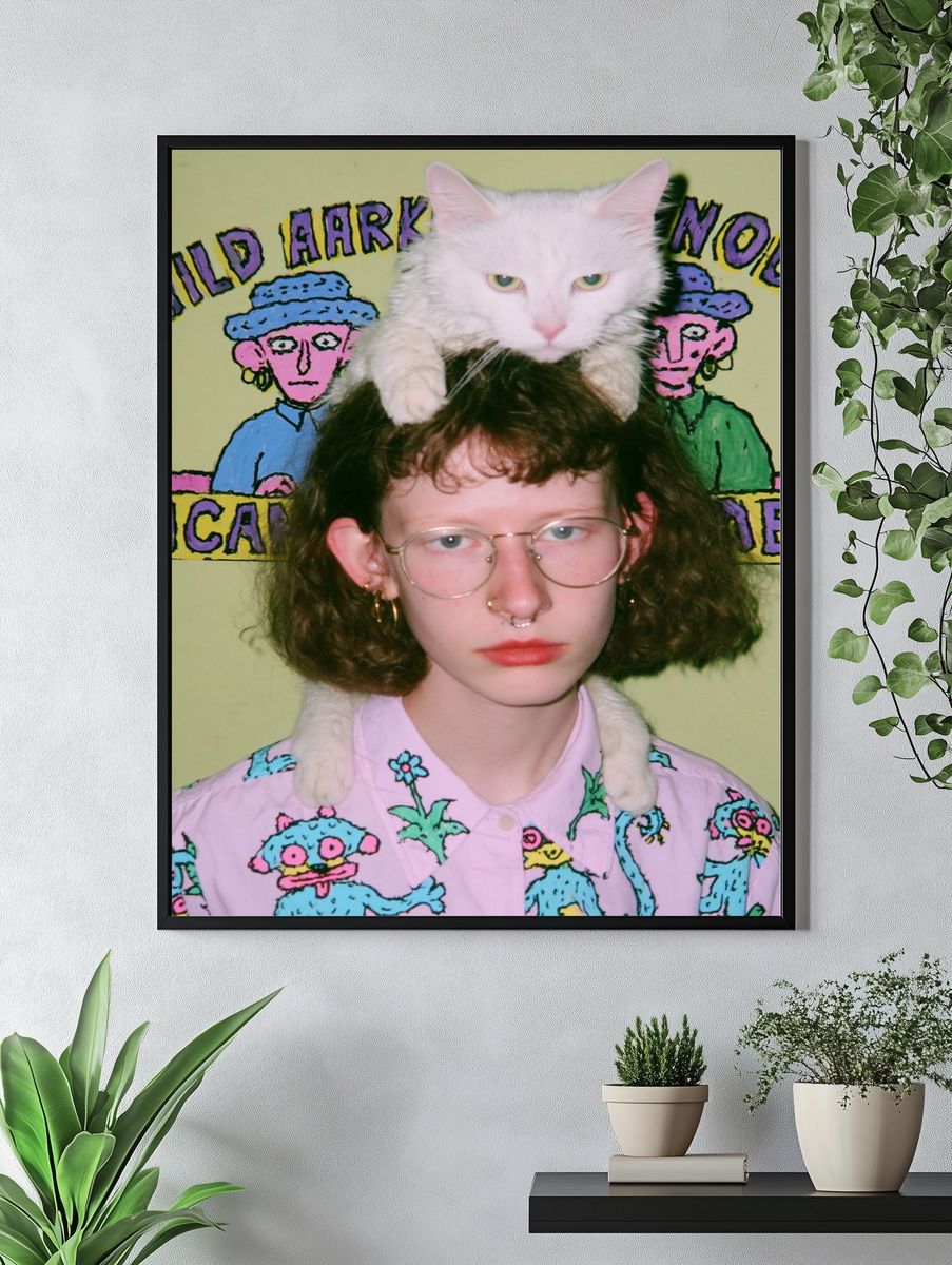 White Cat Portrait Photography Poster. — room view 4