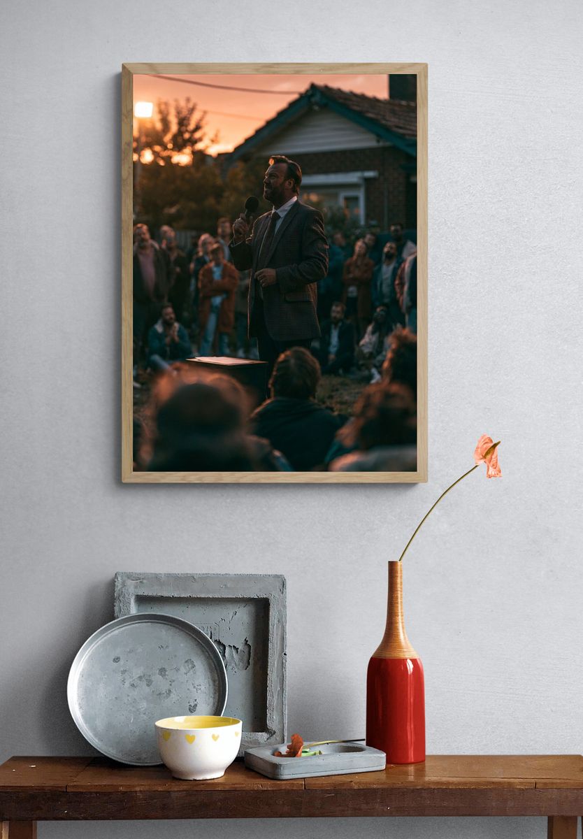Outdoor Speech at Sunset Poster. — room view 3