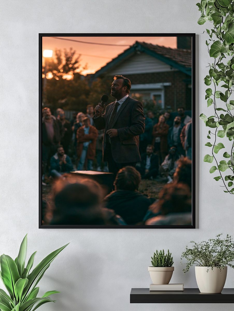 Outdoor Speech at Sunset Poster. — room view 4