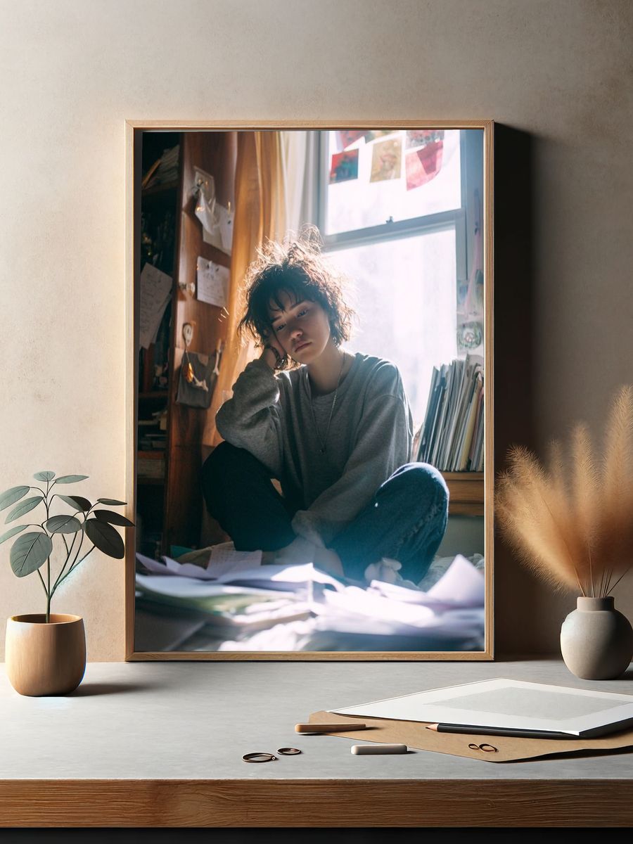 Moody Bedroom Portrait Photography Poster. — room view 2