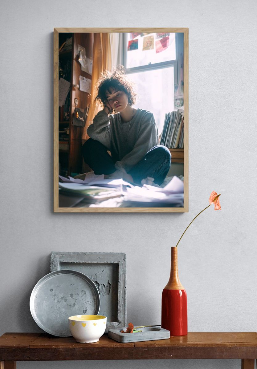 Moody Bedroom Portrait Photography Poster. — room view 3