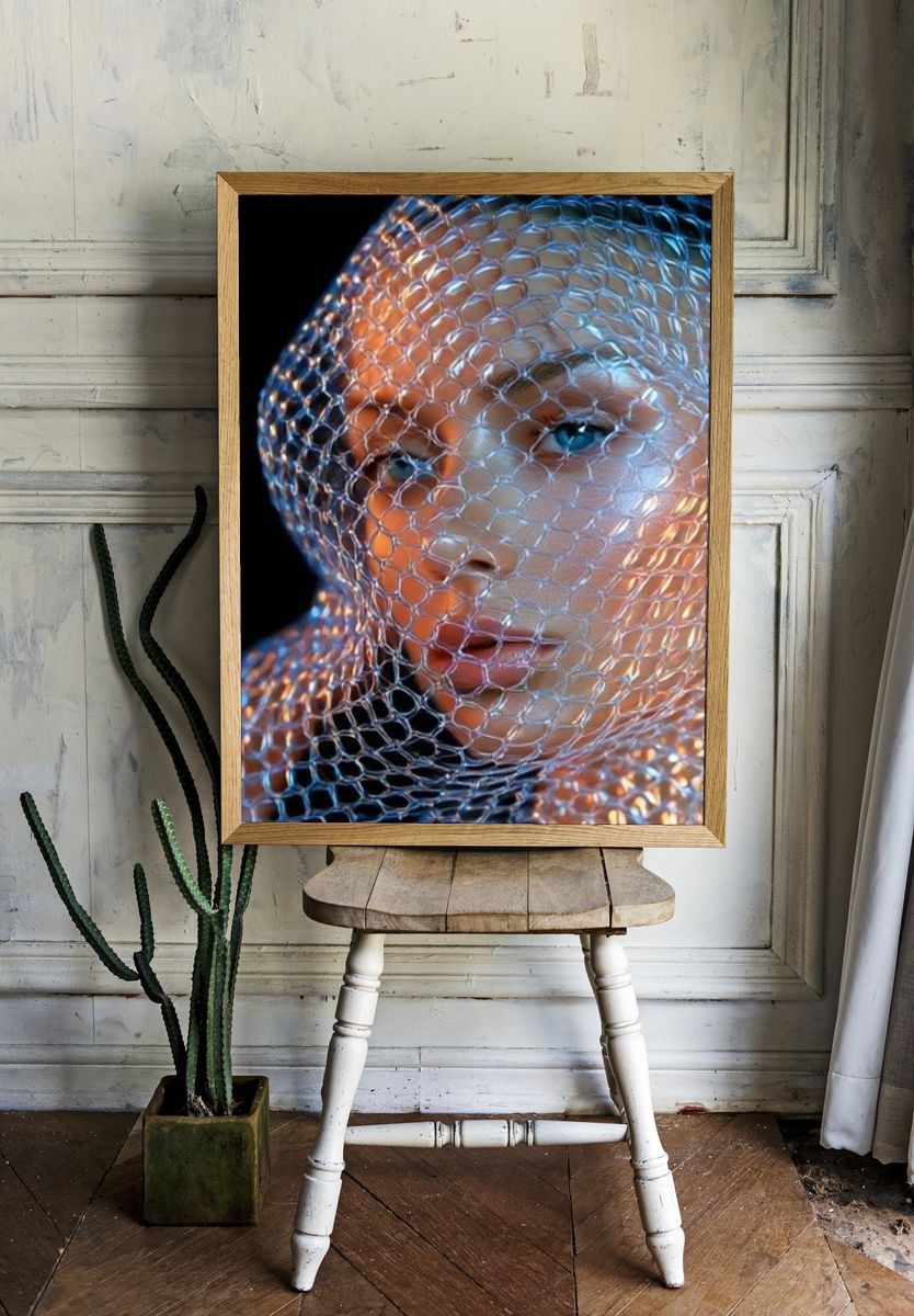 Futuristic Portrait Photography Poster. room preview