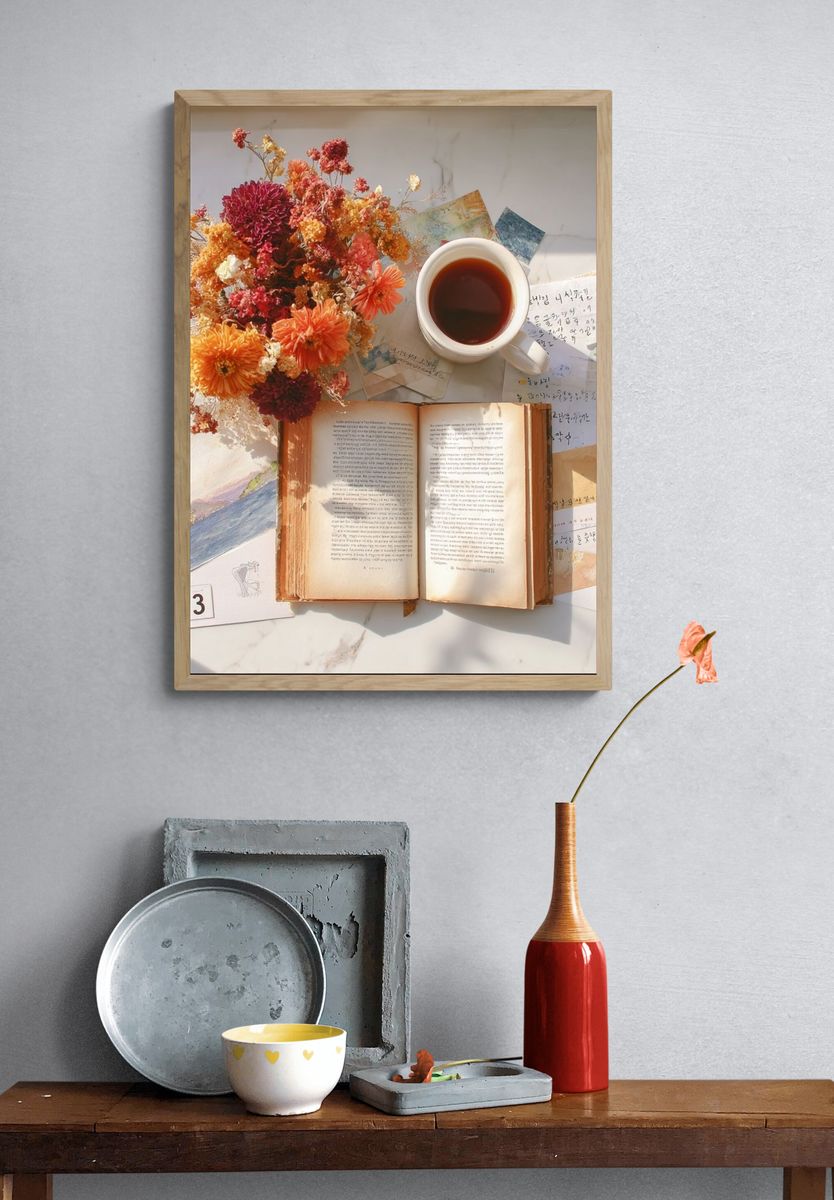 Cozy Still Life with Flowers Poster. — room view 3