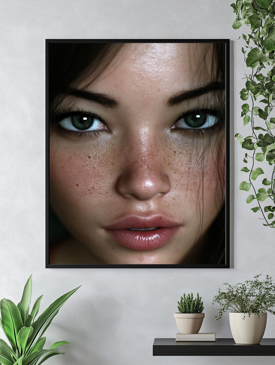 Freckled Portrait Photography Poster. — room view 4