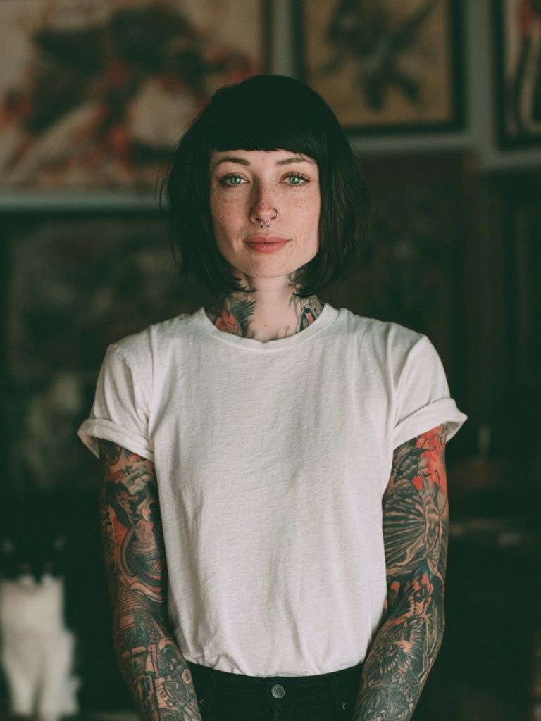 Tattooed Portrait Photography Poster. poster — photography art