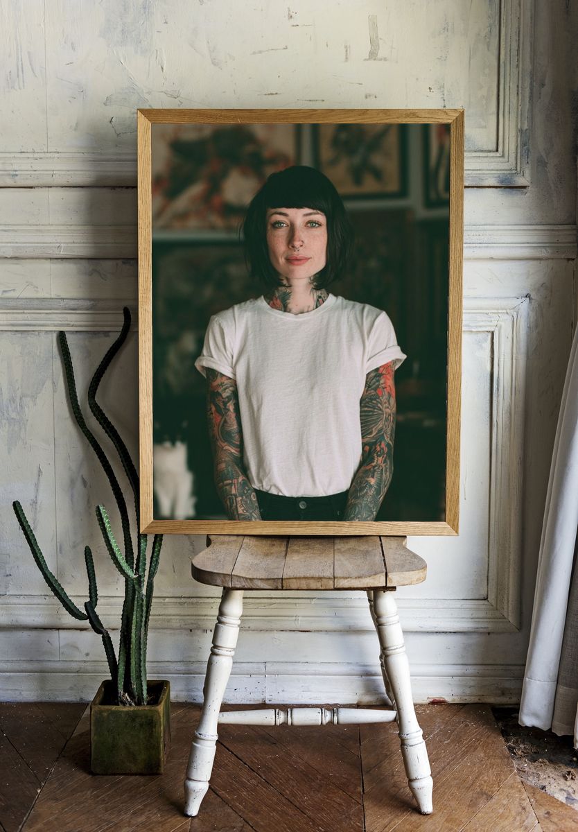 Tattooed Portrait Photography Poster. room preview