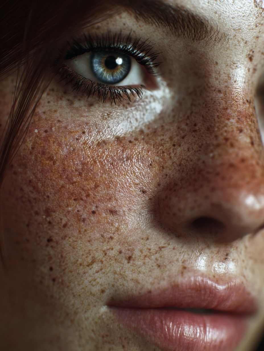 Freckled Face Portrait Photography Poster. poster — photography art