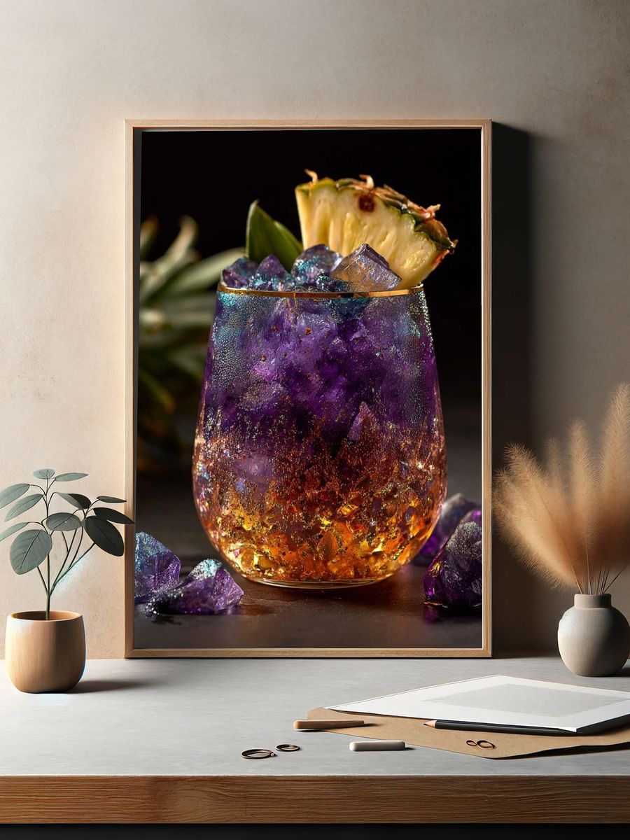 Tropical Crystal Cocktail Photography Poster. — room view 2