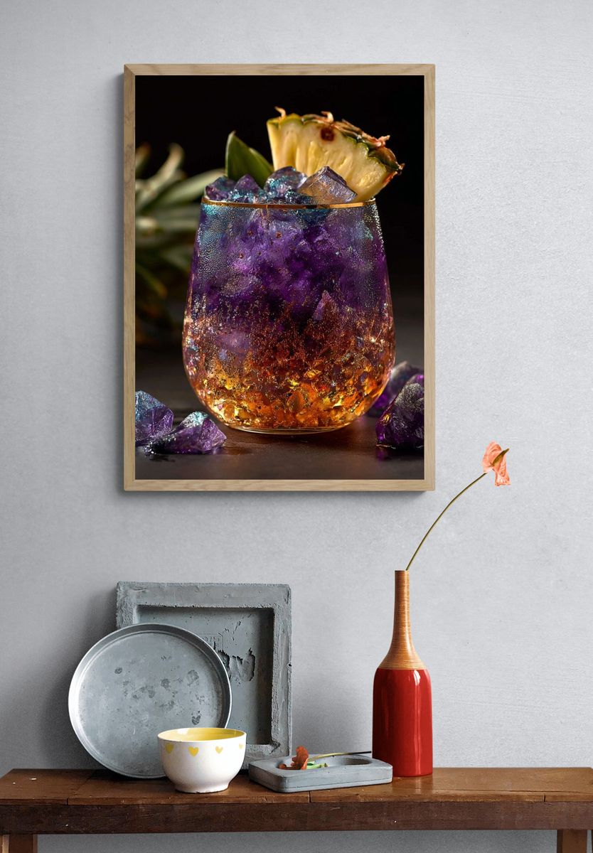 Tropical Crystal Cocktail Photography Poster. — room view 3