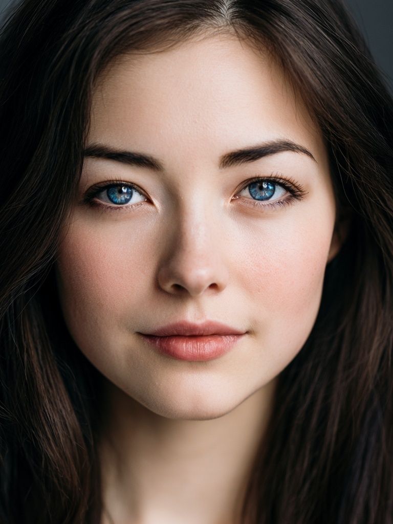 Blue-Eyed Woman Portrait Print. poster — photography art