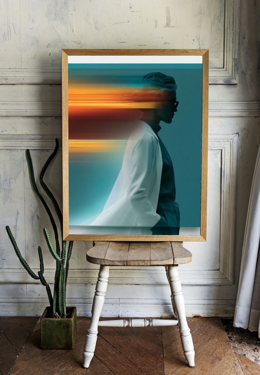 Neon Motion Portrait Print. — room view 1