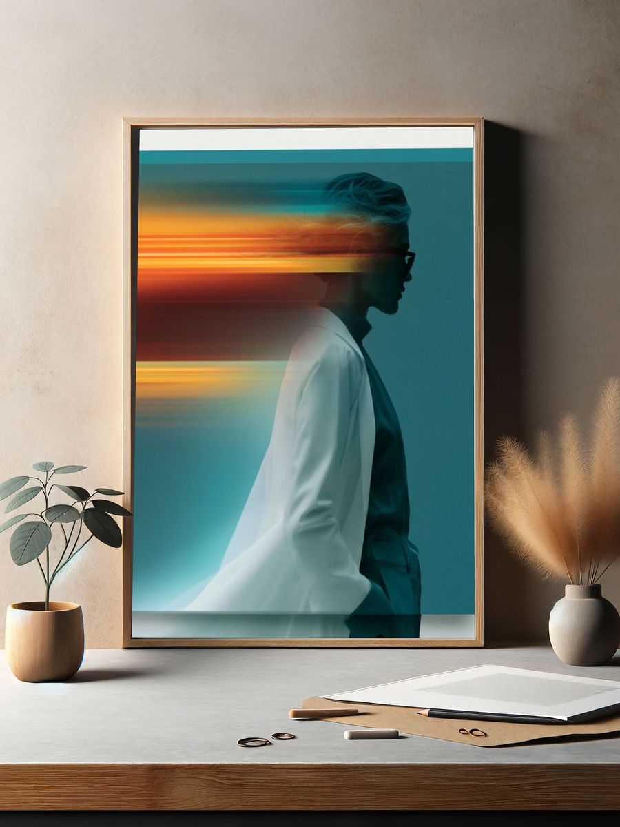 Neon Motion Portrait Print. — room view 2