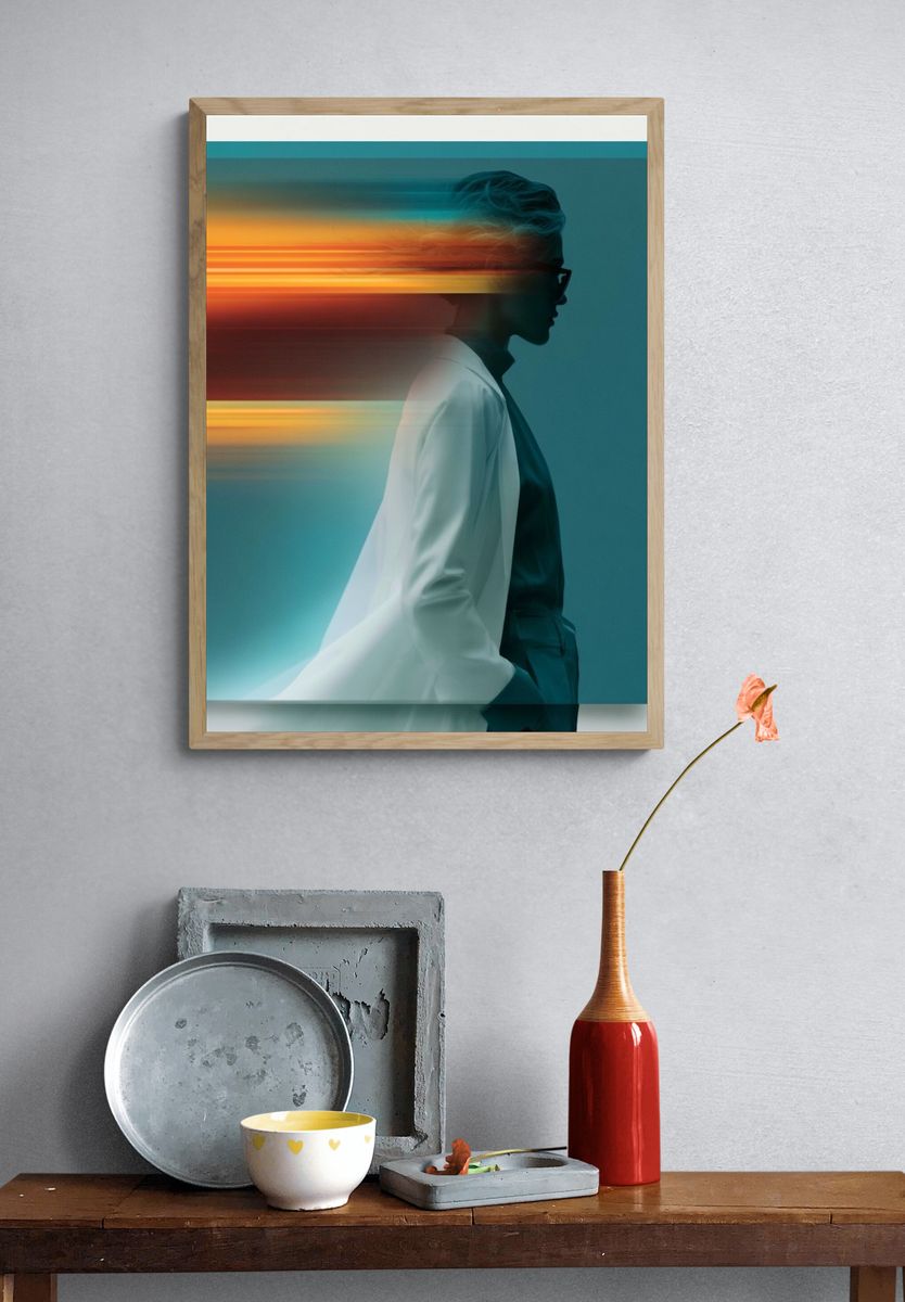 Neon Motion Portrait Print. — room view 3