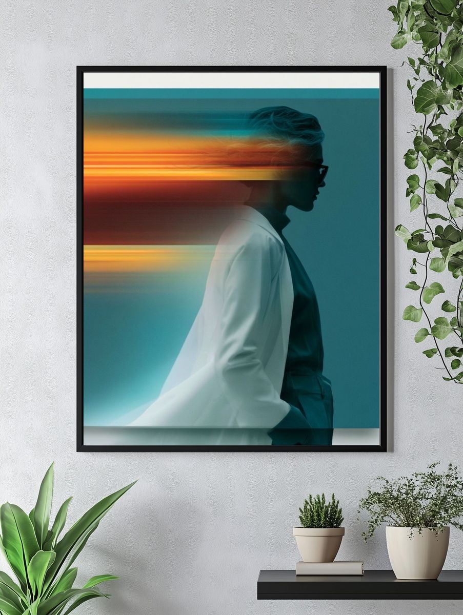 Neon Motion Portrait Print. — room view 4