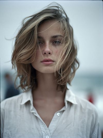 Windblown Portrait Photography Poster.