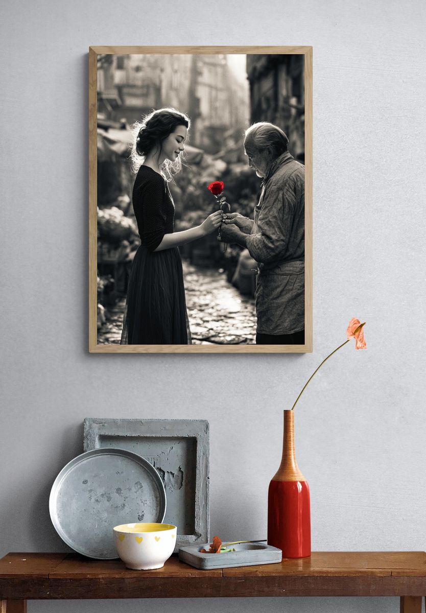 Red Rose Exchange Fine-Art Print. — room view 3